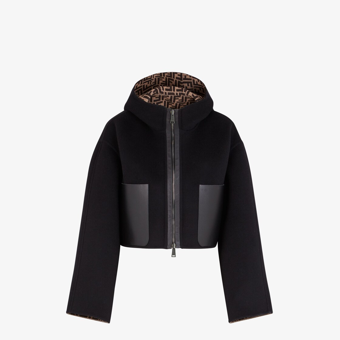 Blouson Veste en laine noire Fendi