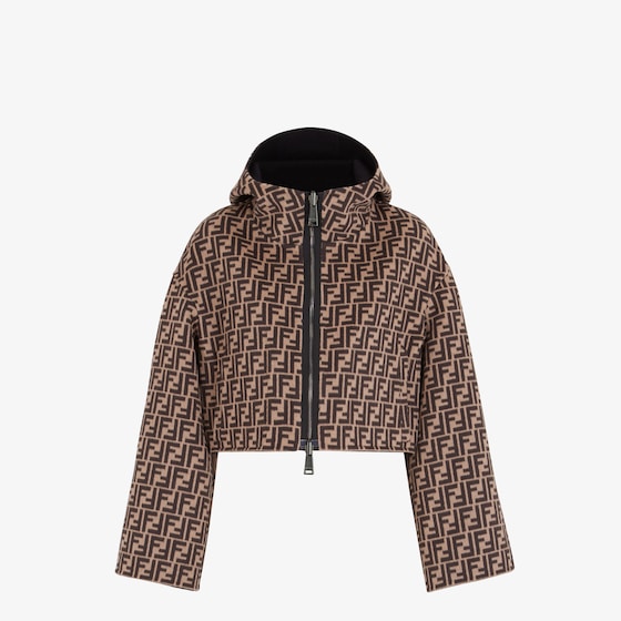 Fendi Reversible cropped, hooded jacket with patch pockets | Thumbnail 4