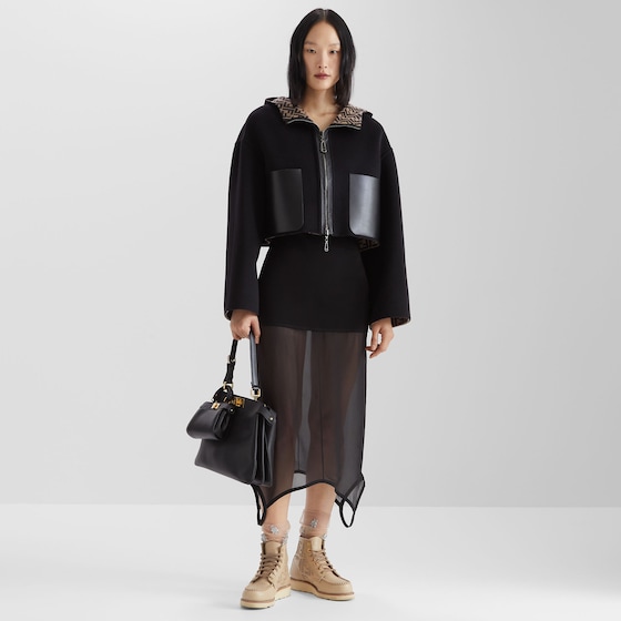 Fendi Reversible cropped, hooded jacket with patch pockets | Thumbnail 5
