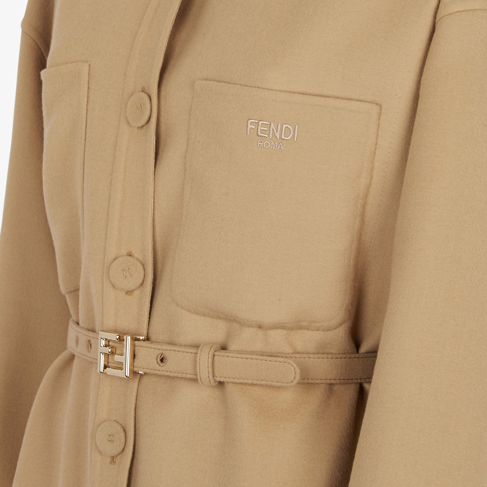 フェンディ ベルト付きカジュアルジャケット ベージュ ベージュ系 FENDI(フェンディ) ジャケット(レディース) - 海外