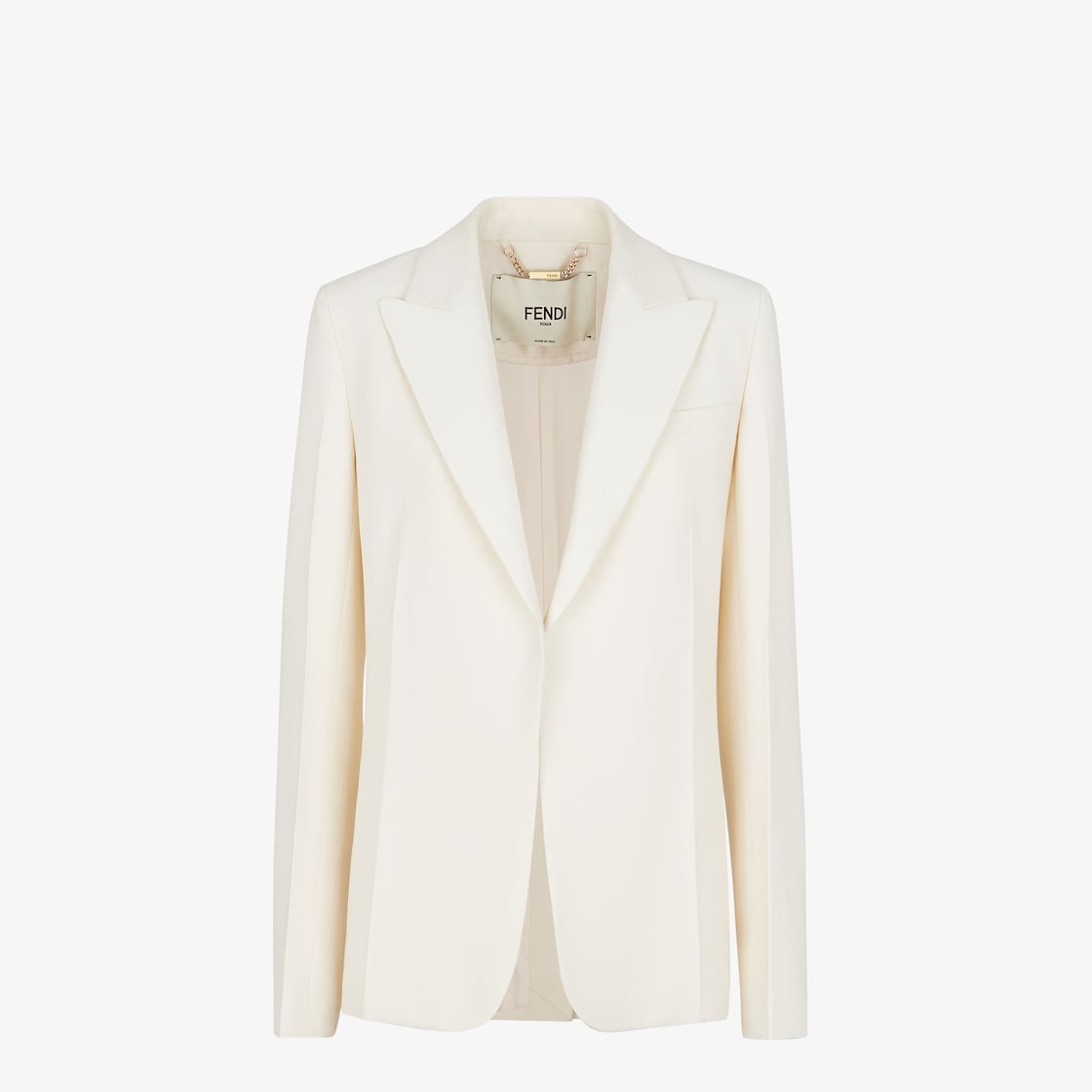 Veste Blazer en laine et soie blanche Fendi