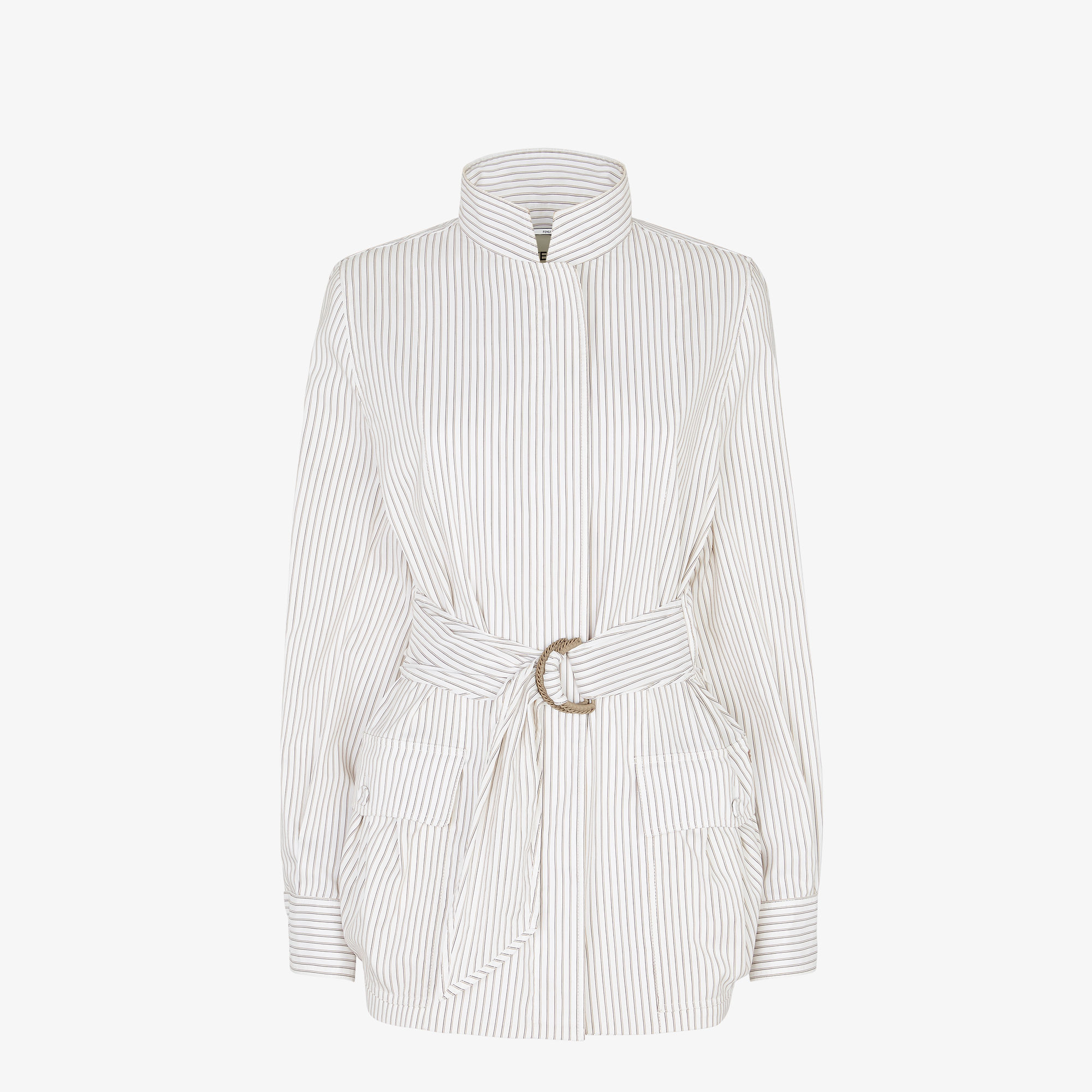 ジャケット FENDI White striped cotton and silk blouson Fendi White Striped Cotton And Silk Blouson – LOZURI®