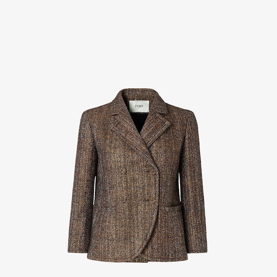 Fendi Rust Wool And Alpaca Jacket Jackets Brown In Brown