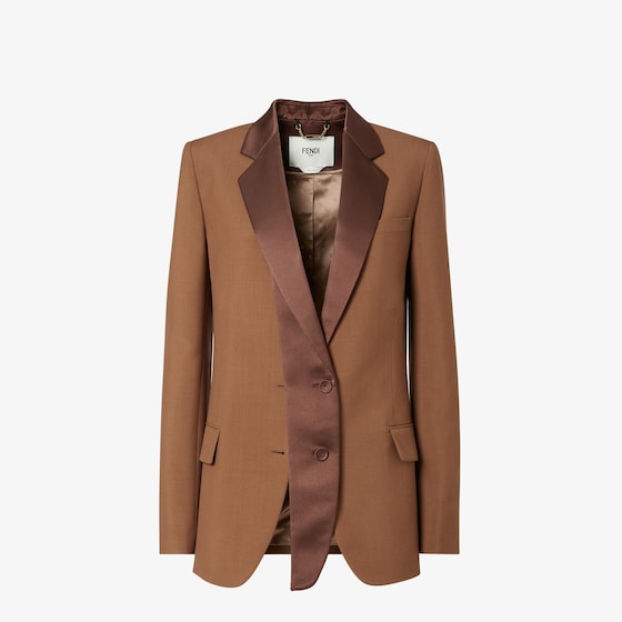 Fendi Women Wool And Mohair Blazer In Brown