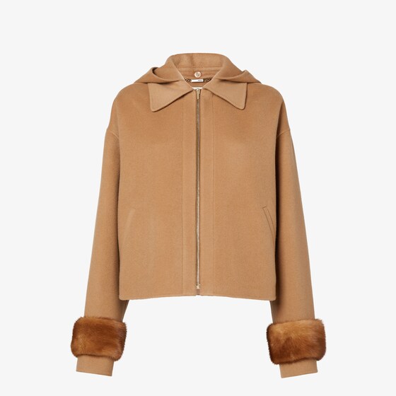 Fendi Reversible cropped, hooded jacket with patch pockets
