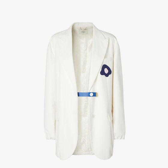 Fendi White Canvas Jacket In White