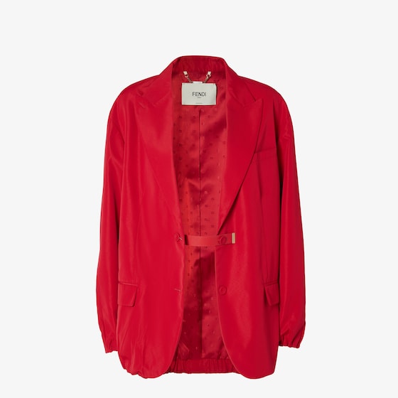 Fendi Red Technical Viscose Jacket In Red