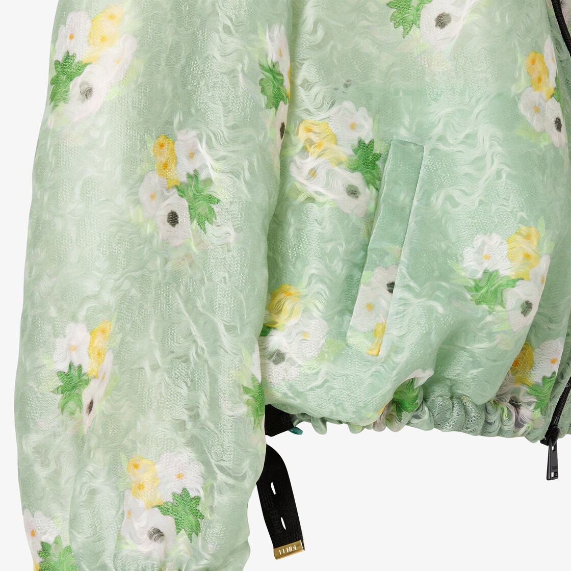 Blouson Light green organza lace bomber jacket Green - Image 4/5