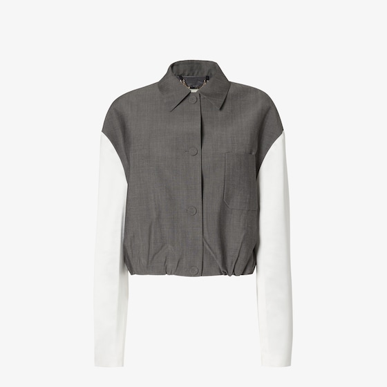 Fendi Cropped single-breasted jacket with shirt collar
