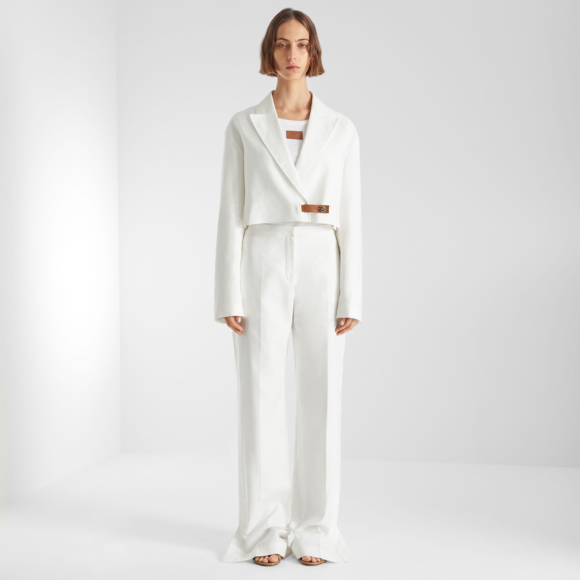 FENDI 白ニット　ジャケット Jacket Linen White | Fendi