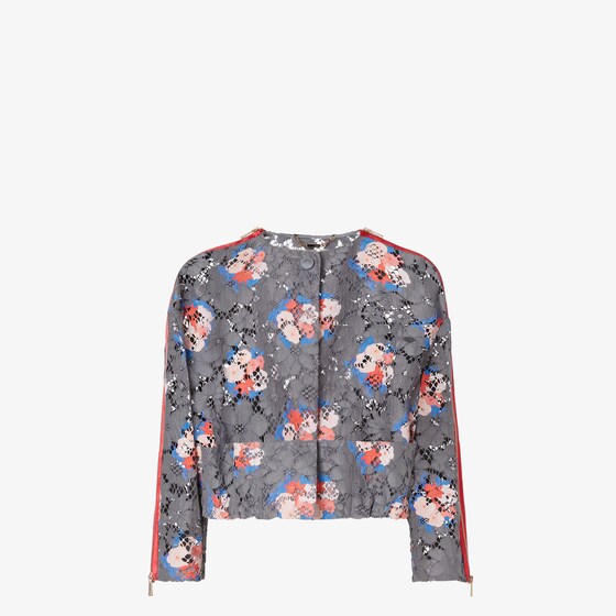Fendi Short crew-neck jacket with two patch pockets on the front
