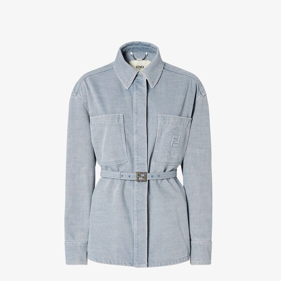 Fendi Blue Denim Go-to Jacket In Blue