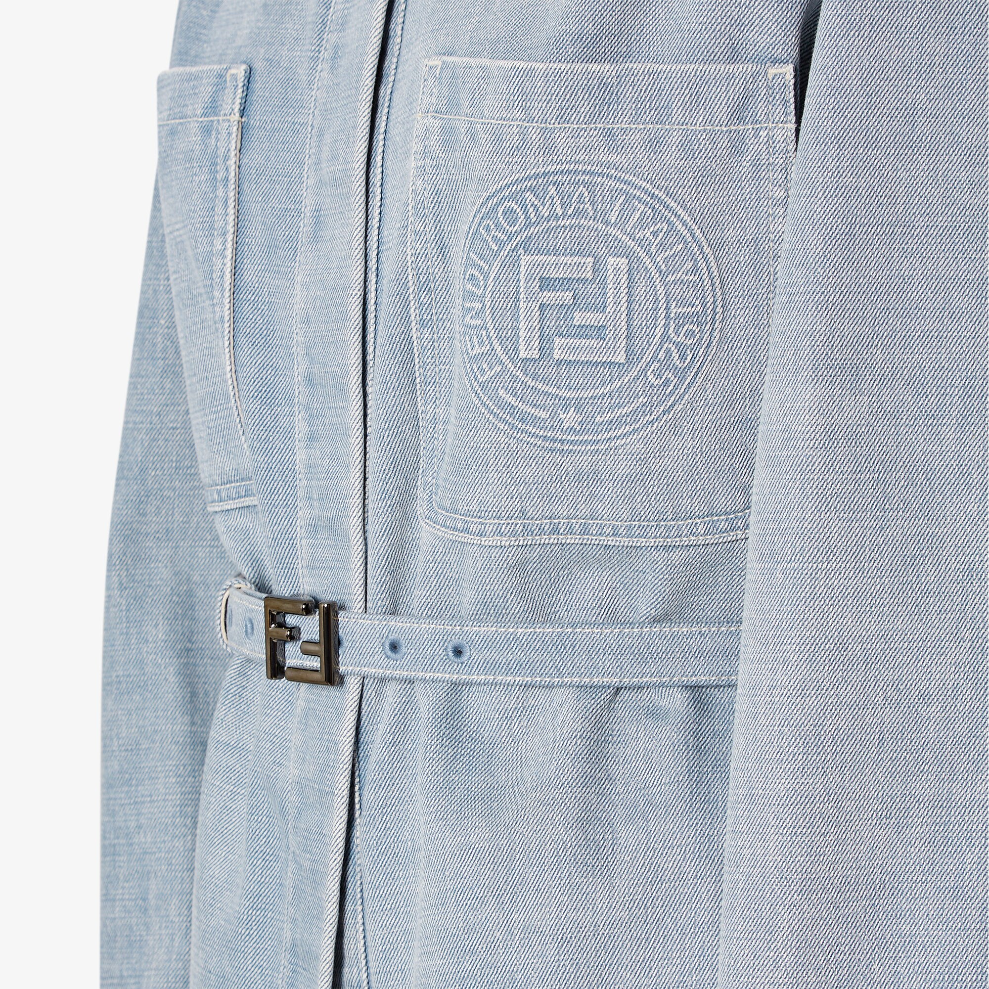 ジャケット FENDI Embroidered Chambray Jacket Jacket Denim Blue | Fendi
