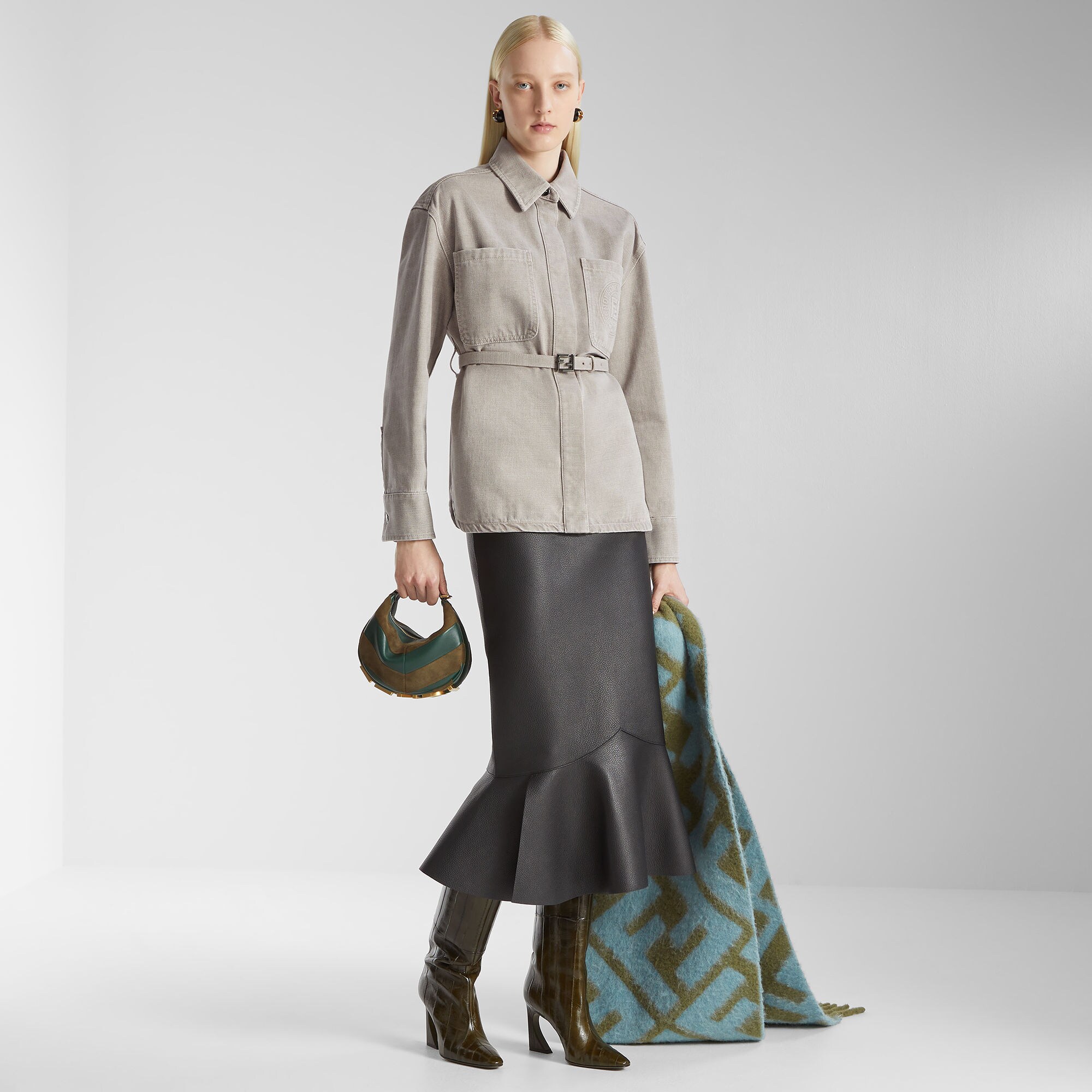 アウターその他 FENDI Women Outer FLF677ASMBF1RX9 GRAY Jacket Denim Grey | Fendi