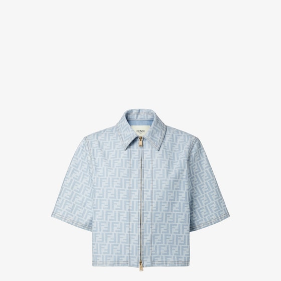 Fendi Cropped jacket with shirt collar and short sleeves