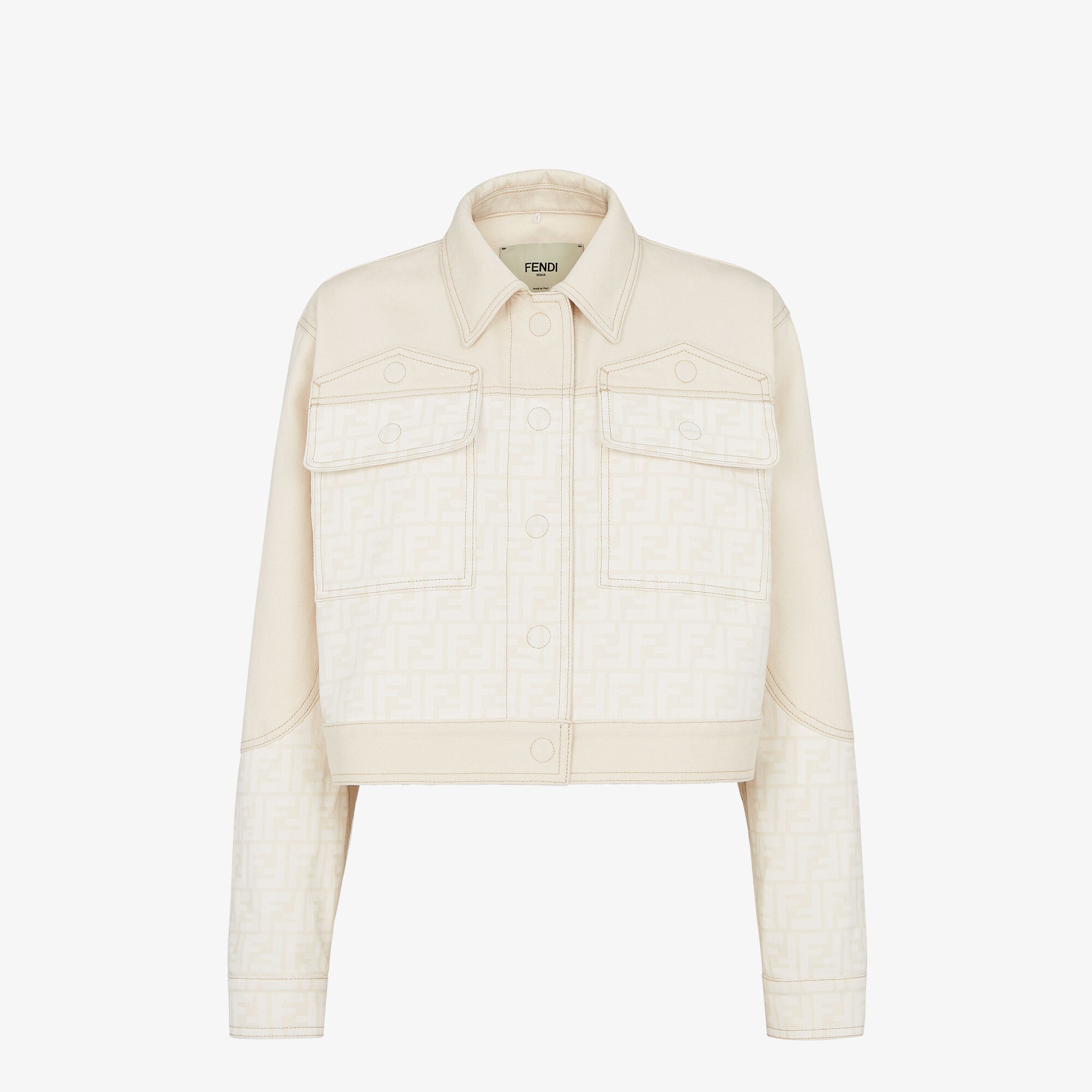 ジャケット FENDI Woman Jacket White FLF810AT1E F08QQ Blouson Jeans White | Fendi