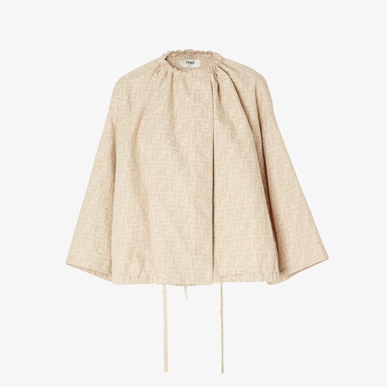 Fendi Ff-pattern Drawstring Jacket In Neutral