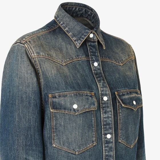 Fendi Western shirt made of blue mid-weight Bananatex® denim | Thumbnail 3