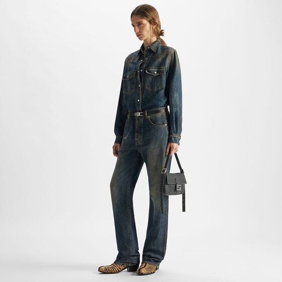 Fendi Western shirt made of blue mid-weight Bananatex® denim | Thumbnail 4