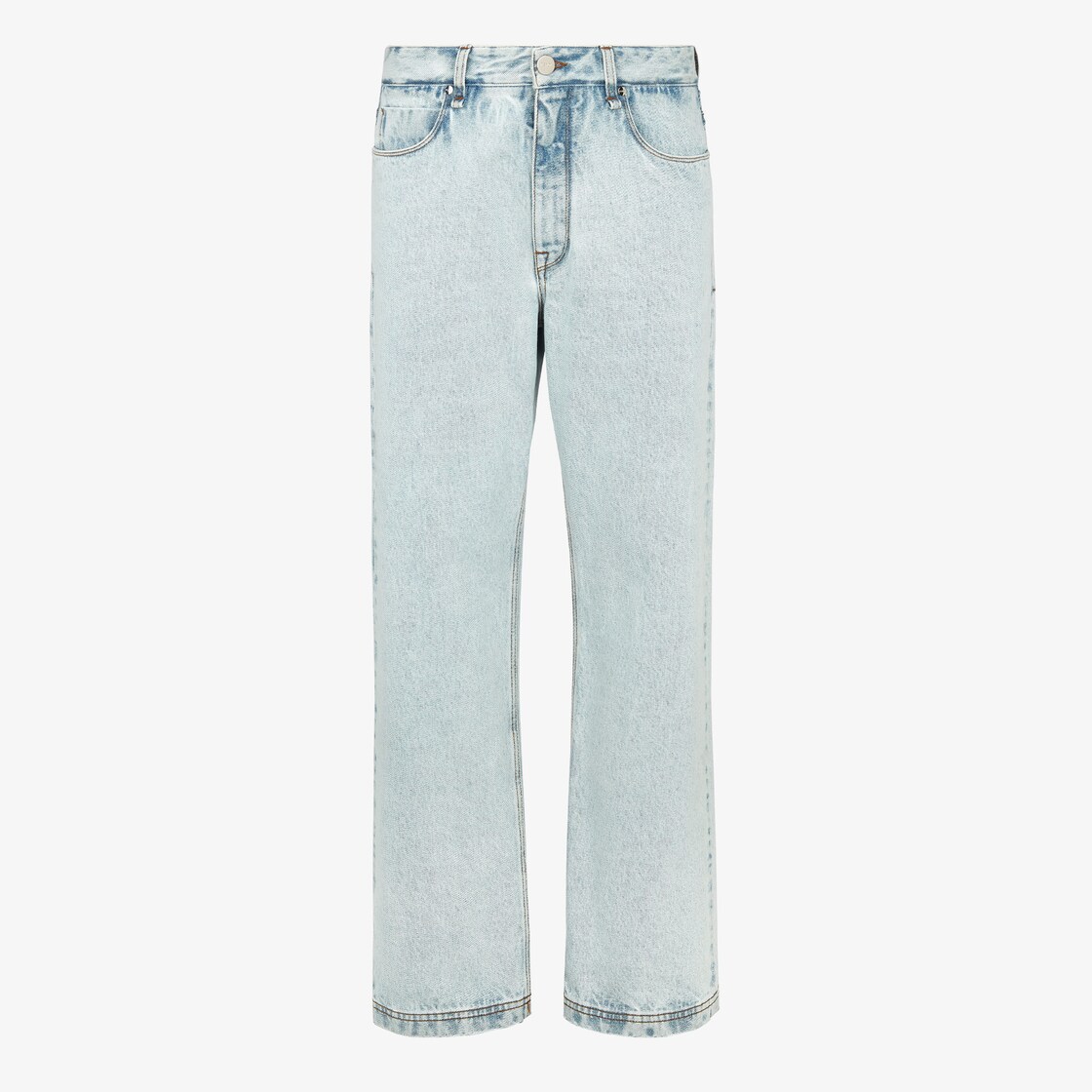 Pants - Blue jacquard denim pants, Fendi