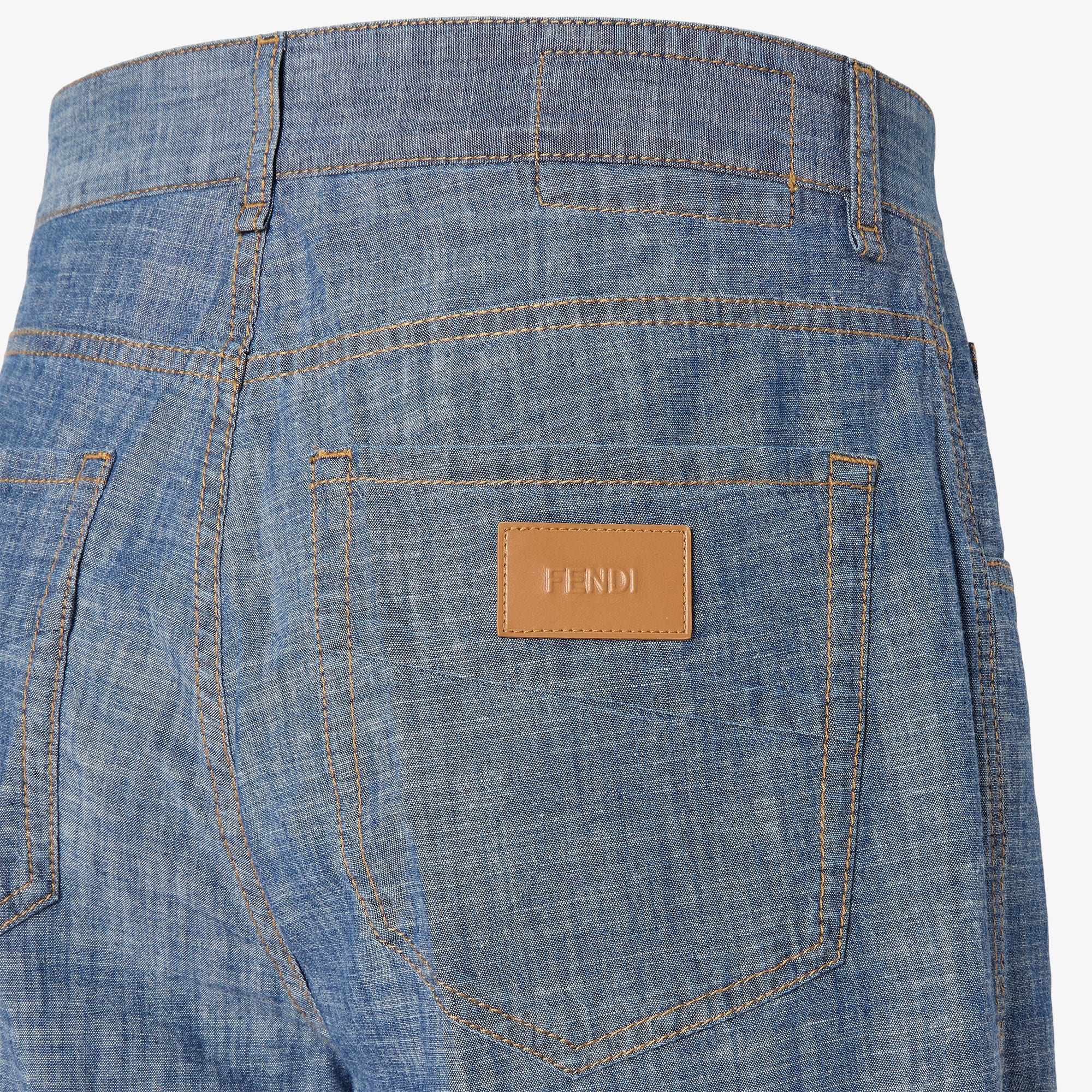 FENDI 21SS デニム バミューダパンツ FLP623 size 38 バミューダパンツ デニム ライトブルー | Fendi