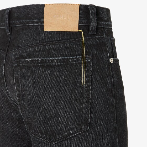 Fendi Slim-fit 5-pocket trousers made from black organic cotton | Thumbnail 3