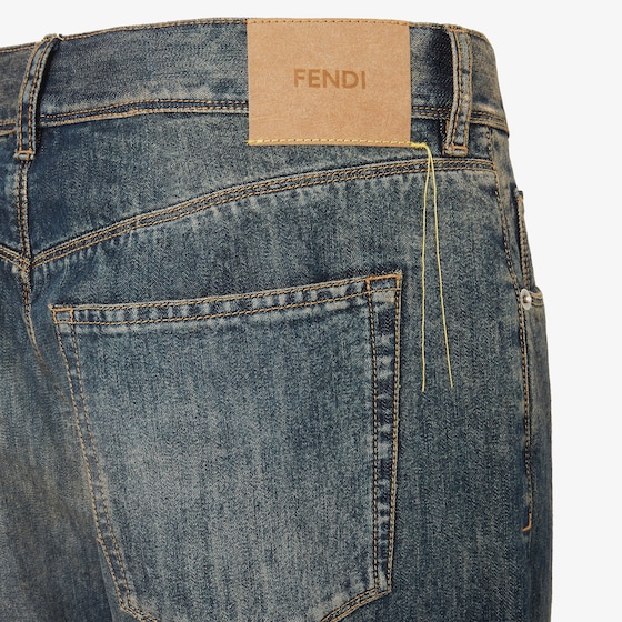 Fendi Regular-fit 5-pocket trousers, made of blue mid-weight | Thumbnail 3