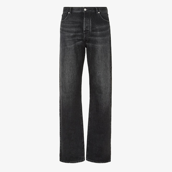 Fendi Regular-fit 5-pocket trousers made from black organic