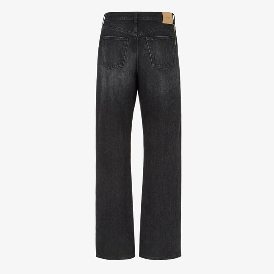 Fendi Regular-fit 5-pocket trousers made from black organic | Thumbnail 2