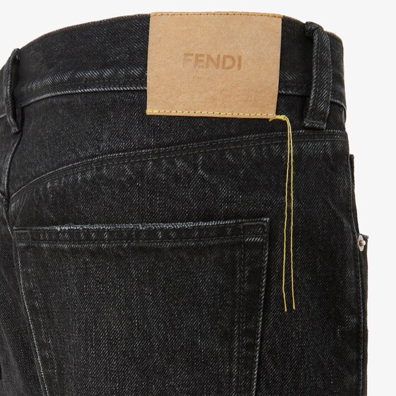 Fendi Regular-fit 5-pocket trousers made from black organic | Thumbnail 3