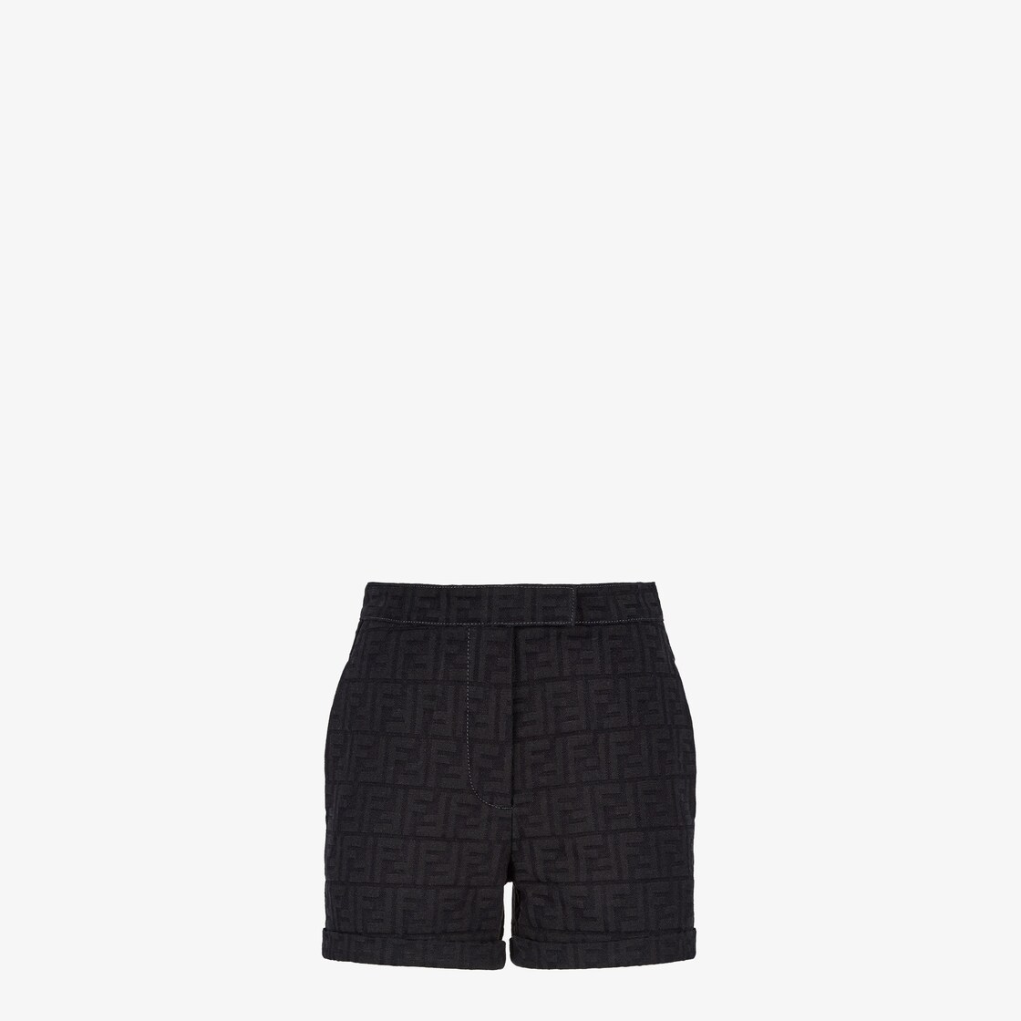 Shorts - Blue jacquard denim shorts