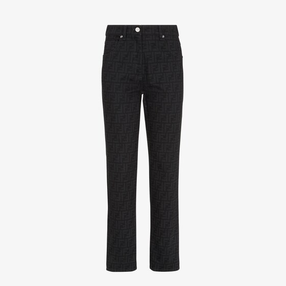 Fendi Long Jeans In Black