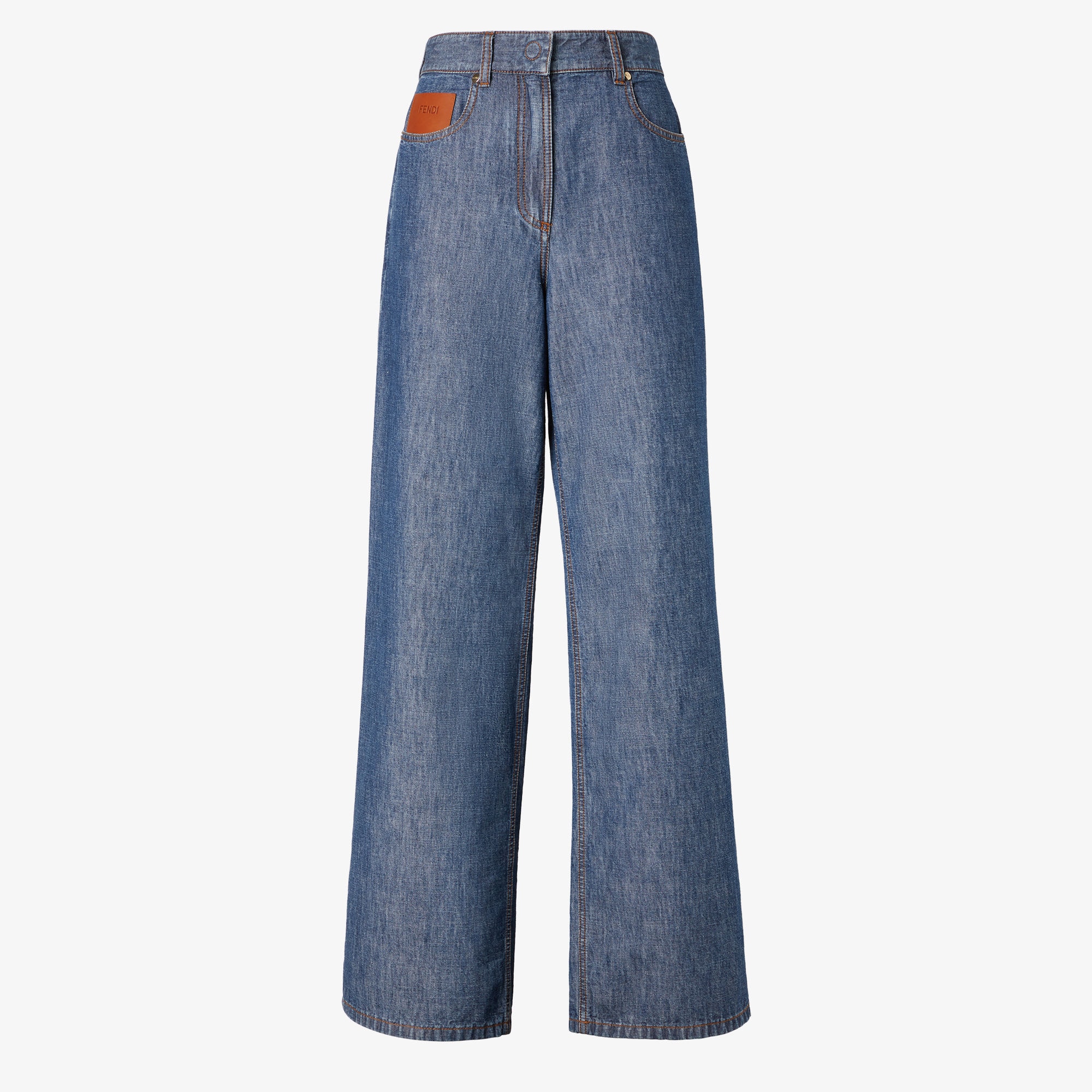 FENDI JEANS ワイドデニム　紐　薄手　春夏素材　M Long Jeans - Blue | FENDI US