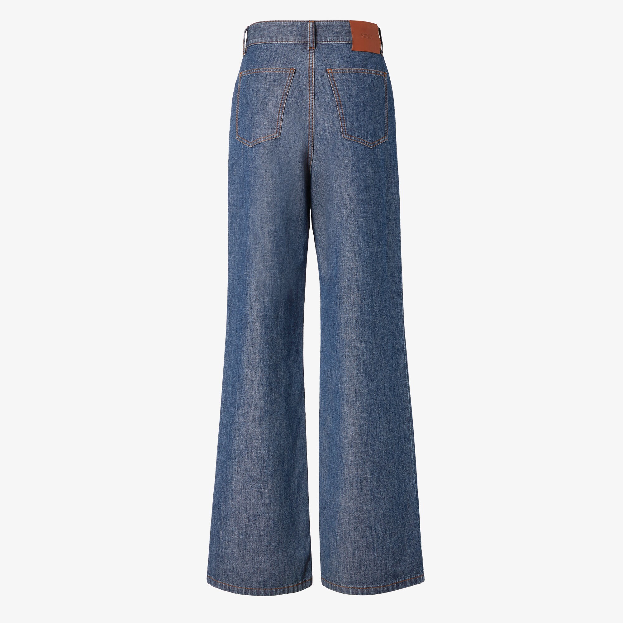 FENDI JEANS ワイドデニム　紐　薄手　春夏素材　M Long Jeans - Blue | FENDI SG