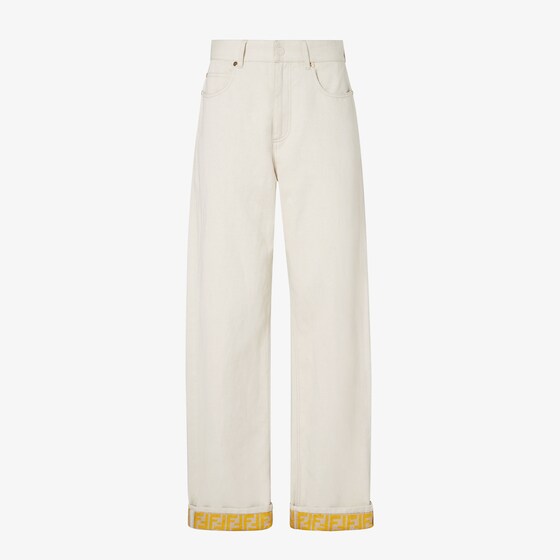 Fendi Long Jeans In Neutral