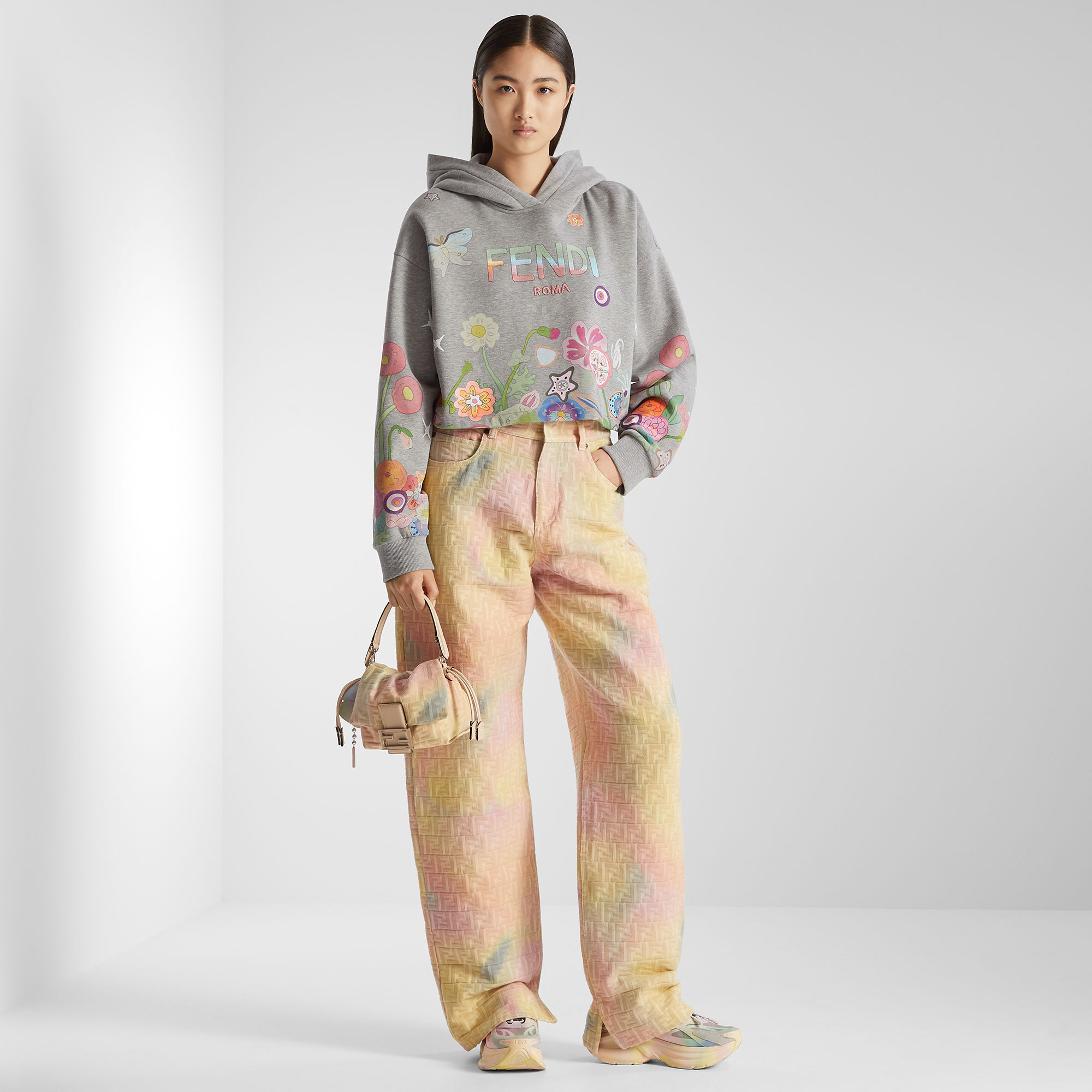 FENDI 花柄リラックスフィットパンツ Fantastic Fendi Future Long Jeans Denim Multicolor | Fendi