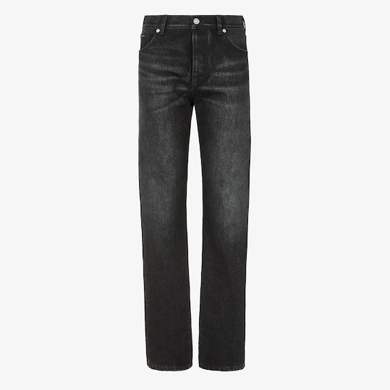 Fendi Slim-fit 5-pocket trousers made from black organic cotton
