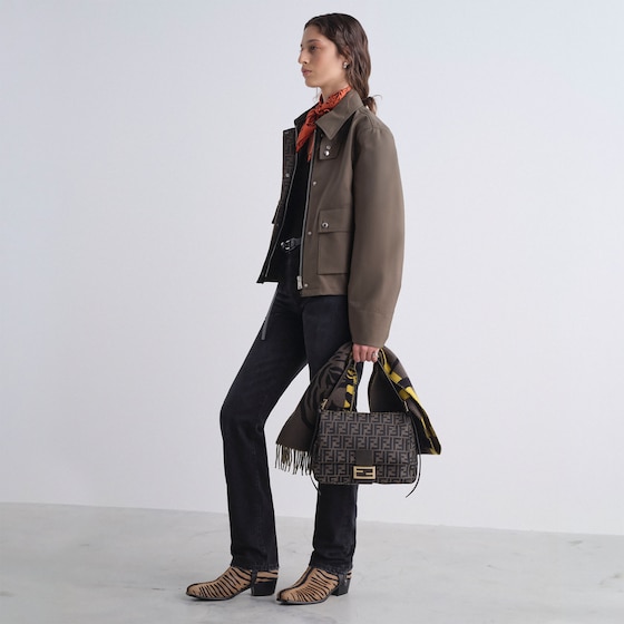 Fendi Slim-fit 5-pocket trousers made from black organic cotton | Thumbnail 4