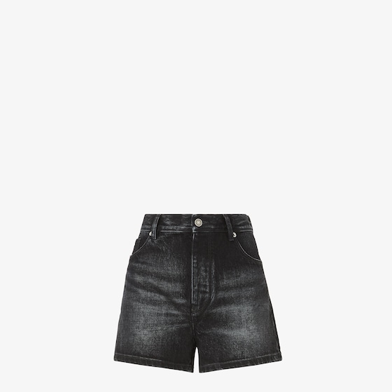 Fendi Slim-fit 5-pocket shorts made from black organic cotton