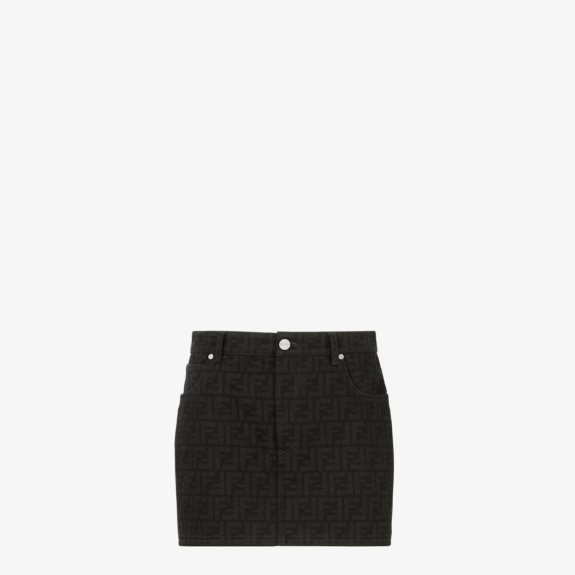 Jeans Skirt Black FF denim skirt Fendi