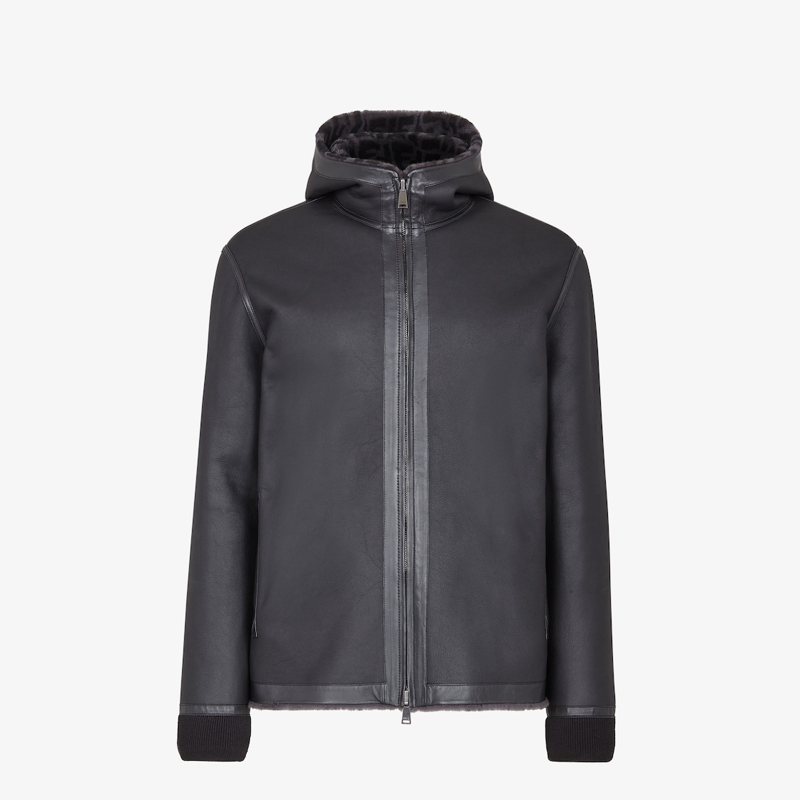 Fendi ff outlet motif shearling jacket