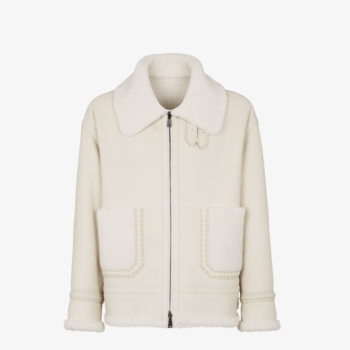 JacketWhite shearling jacket