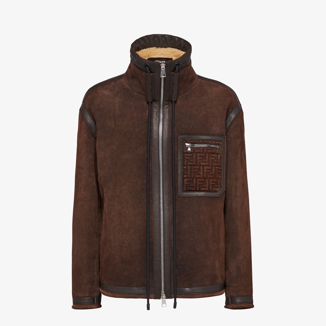 Blouson Brown shearling jacket Fendi