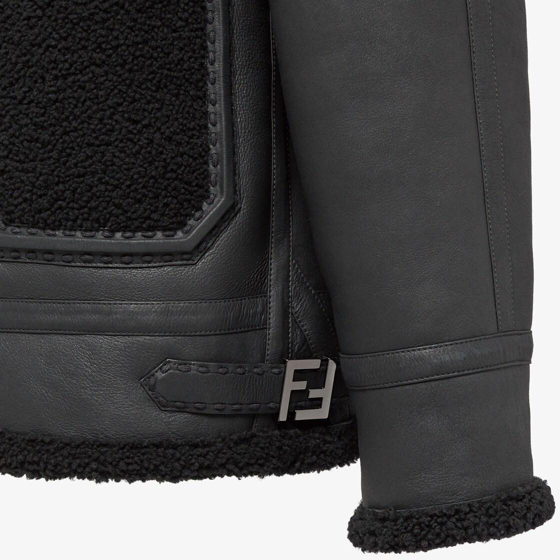 Jacket Black shearling jacket Black - Image 3/3