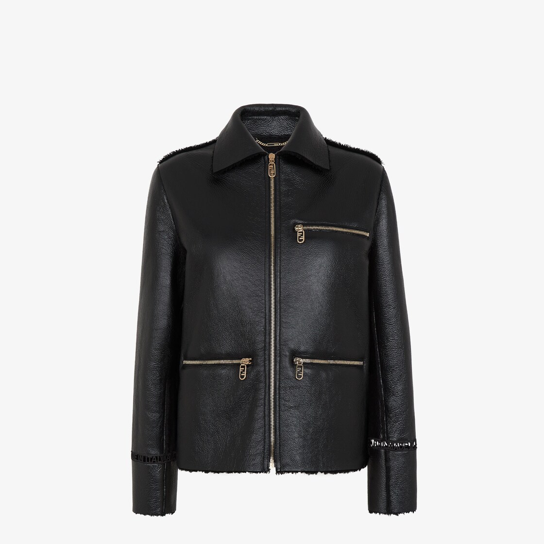 Fendi women's store leather jacket