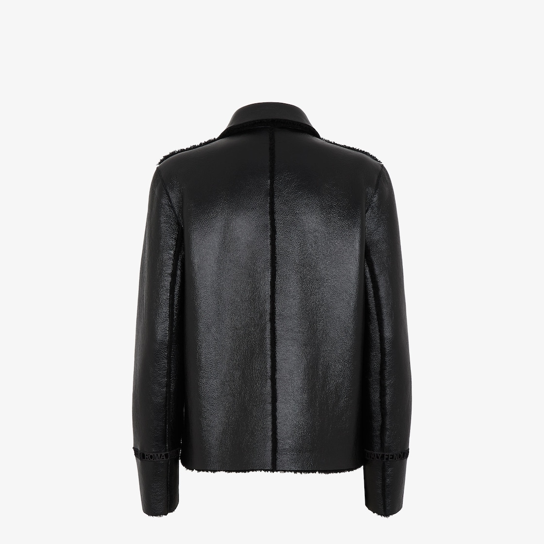 Fendi black store leather jacket