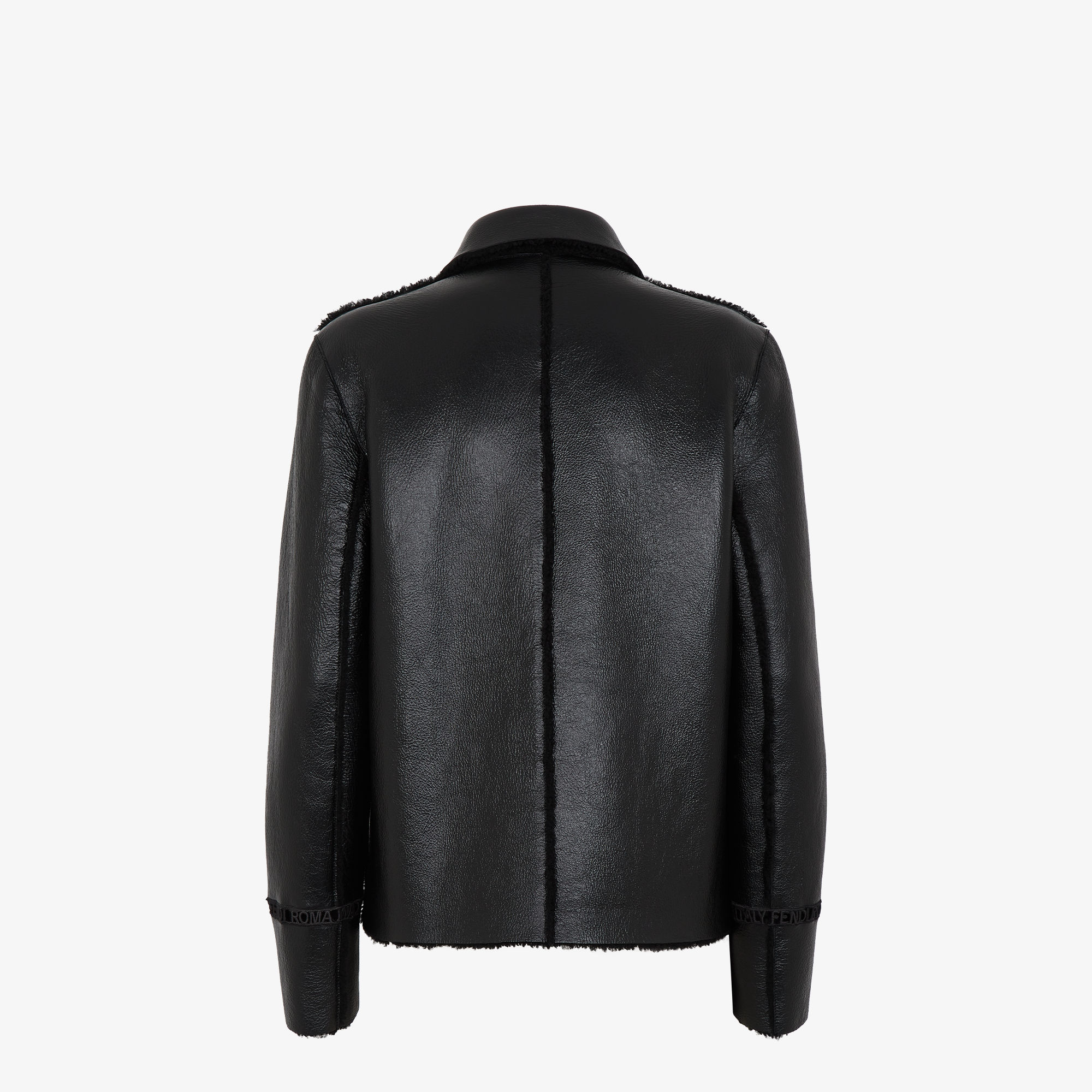 Fendi black leather jacket clearance