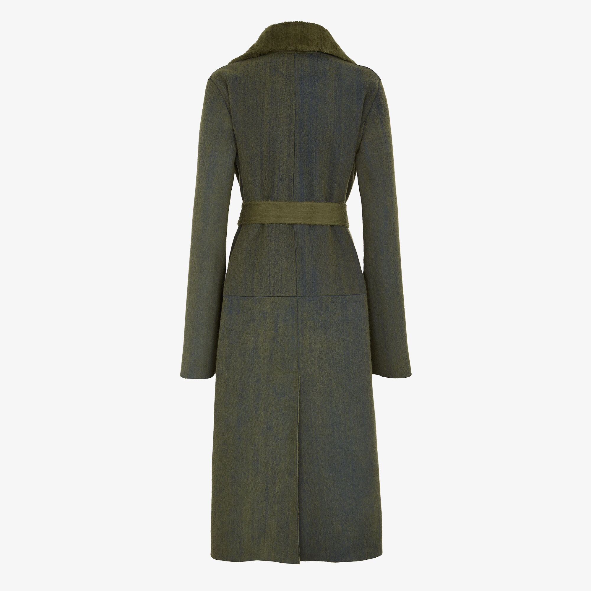 コートその他 FENDI Bottle Green Wool Blend Coat Coat Fur Green | Fendi