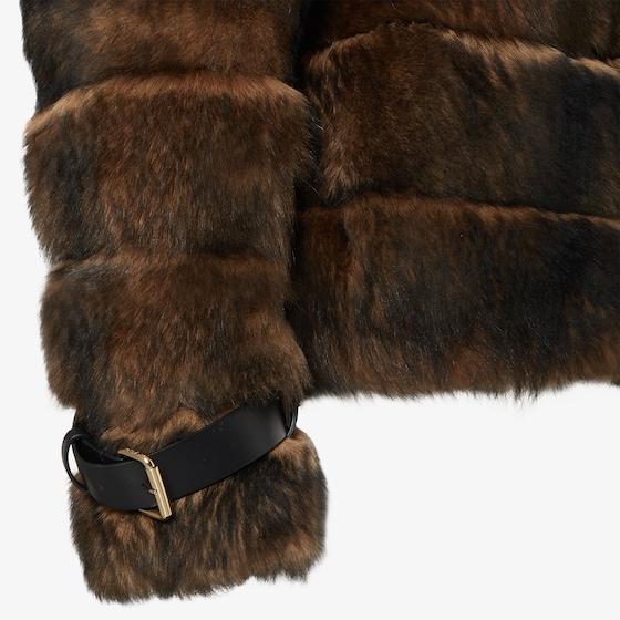 Fendi Aviator jacket with wide collar fastened with leather | Thumbnail 3