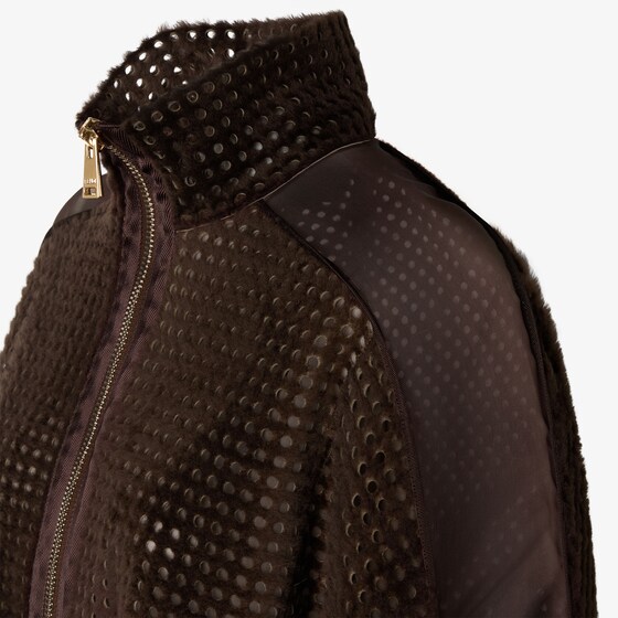 Fendi Oversize jacket with high collar and low-cut set-in sleeves | Thumbnail 3